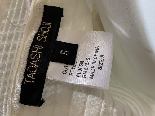 Tadashi Shoji Women’s Cocktail Ribbed Lace Sheer Ivory White Sz S NWT MSRP $348