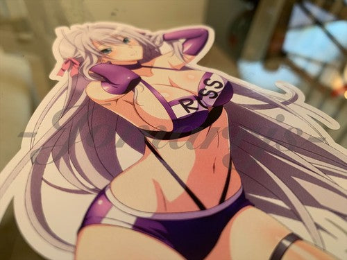High School DxD Anime Rossweisse Bikini Sun Fun Sticker Decal lingerie