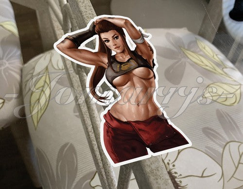 Overwatch Anime Brigitte Lindholm Custom Sticker Decal sexy a ecchi bikini lewd