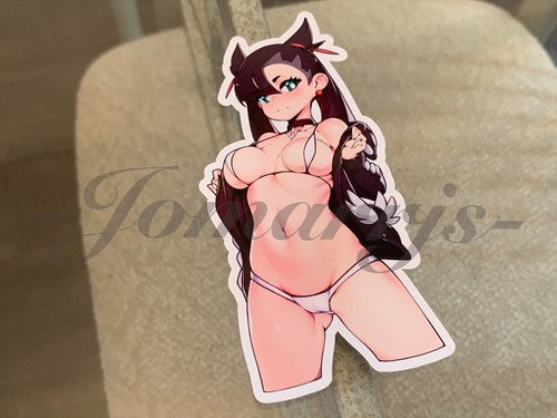 Pokemon - Anime - Marnie Mary Galar Bikini Sun Fun Sticker Decal Vinyl manga a.
