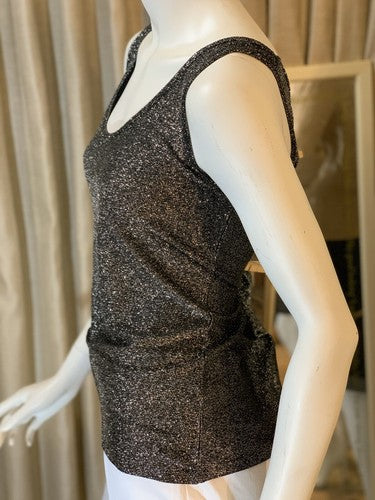 NWT Olivia Sky Women's Silver Metallic Shimmer Tank Sz M