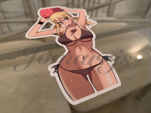 Fairy Tail - Anime - Lucy Heartfilia b. Bikini Sun Fun Sticker Vinyl Decal Sign