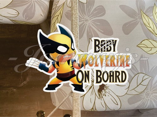 Custom Chibi Wolverine Baby or Kid on Board Sticker Decal Cute Marvel Logan xmen