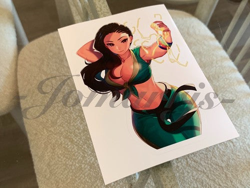 Street Fighter - Anime - Laura Matsuda Bikini Sun Fun Sticker Decal Vinyl #a