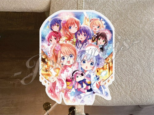 Is the Order a Rabbit? Anime Custom Colored Group Sticker Decal manga cute