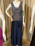 R & M Collection Sleeveless 2 Tone Silver Blue Evening Dress Sz 10 NWT MSRP $120