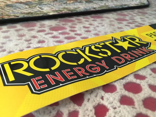 3 New Rockstar Energy Drink 13.5"x2.5" Bumper Stickers / Decals / Signs -- Rare