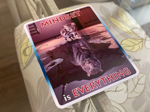 Motivational “Mindset Is Everything” Inspiring Tiger Cat Sticker Decal wall art