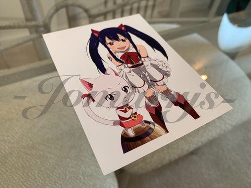 Fairy Tail - Anime - Wendy Marvell & Carla Sticker Vinyl Sign custom