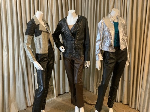 Faith Connexion Silver Black Luxury Lamb Leather Jacket Sz 36 NWT MSRP $1155