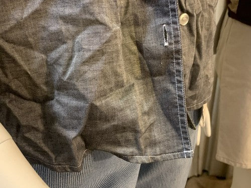 Liz Claiborne Lizwear Jean Shirt Womens Gray Size Medium Button Up Cotton