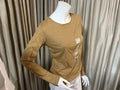 White Stag Womens Size 8 / 10 Gold Metallic Long Sleeve Shirt Crewneck Holiday