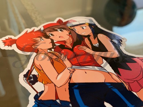 Pokemon Anime Misty Kasumi May Haruka & Dawn Hikari Sticker Decal bikini sun fun