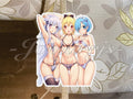 Re:Zero Starting Life in Another World Emilia Rem Felt bikini Sticker 1 Pin up