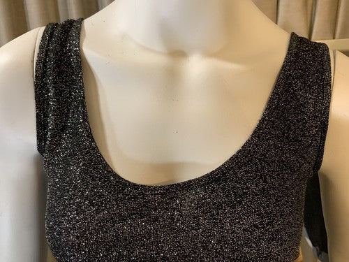 NWT Olivia Sky Women's Silver Metallic Shimmer Tank Sz M