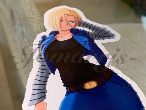 Dragon Ball Z Anime Android 18 Custom Colored Sexy Fun Sticker Decal Vinyl DBZ