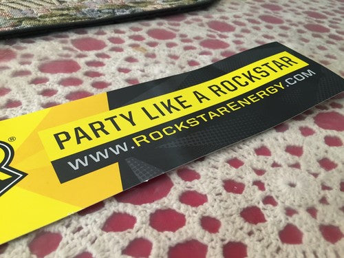 3 New Rockstar Energy Drink 13.5"x2.5" Bumper Stickers / Decals / Signs -- Rare