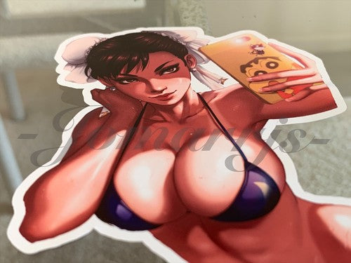 Street Fighter - Anime - Chun Li “Selfie” Bikini Sun Fun Sticker Decal Vinyl #3