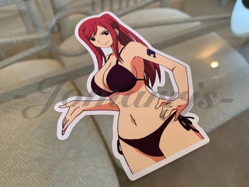 Fairy Tail - Anime - Erza Scarlet b. Bikini Sun Fun Sticker Vinyl Decal Sign