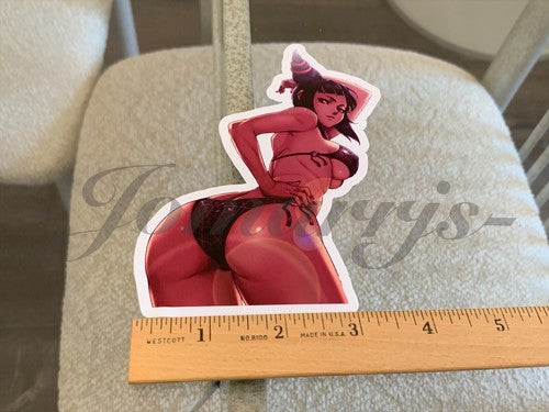 Street Fighter - Anime - Han Juri Bikini Sun Fun Custom Sticker Decal Vinyl #a