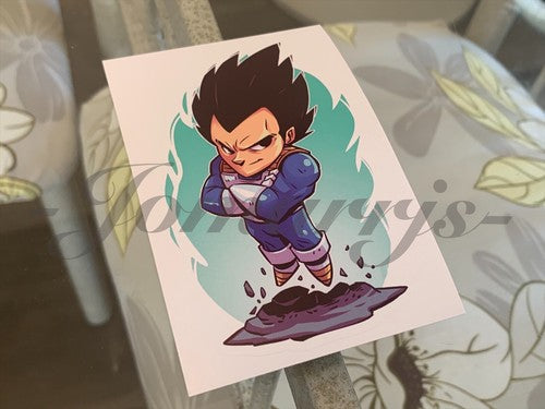 Dragon Ball Z - Anime - Prince Vegeta Chibi Custom Sticker Decal Sign manga