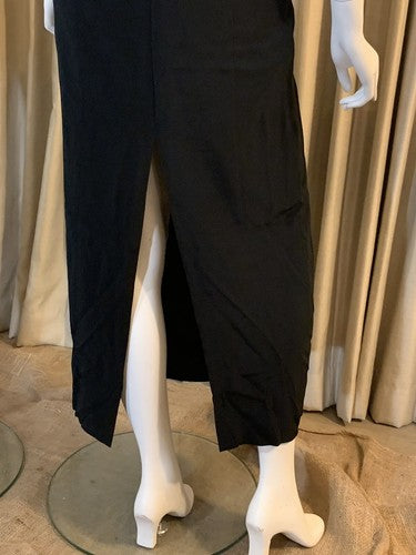 Jones New York Evening Petite Black Maxi Peplum Sheath Cocktail Dress MSRP $182