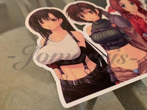 Final Fantasy 7 Anime Tifa Yuffie & Aerith Custom Sticker Decal Vinyl FF7 xii