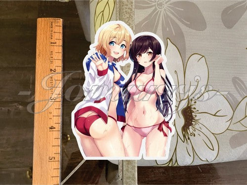 Rent A Girlfriend Kanojo Okarishimasu Anime Chizuru & Mami Bikini Custom Sticker