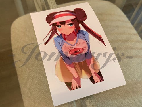 Pokemon - Anime - Rosa Mei White2 Custom Sticker Decal Vinyl manga a.