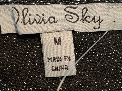 NWT Olivia Sky Women's Silver Metallic Shimmer Tank Sz M