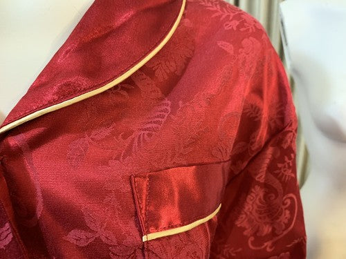 Intimate Options Long Red Nightgown Womens Long Sleeve Floral Size XL