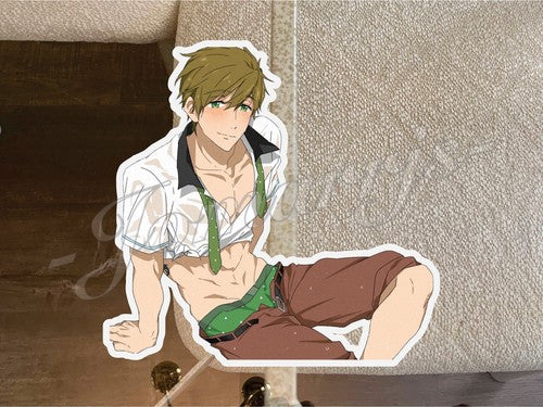 Anime Fun Pinup Guy 3 Custom Sticker man sexy ecchi manga gay pride lewd boy
