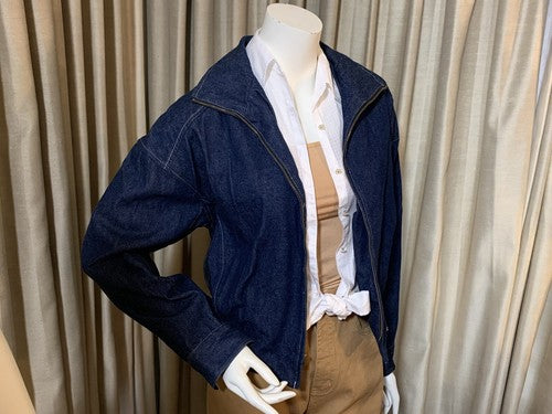West Bay Sportswear Vintage Loose Fit Jean Denim Women’s Jacket Size P Retro