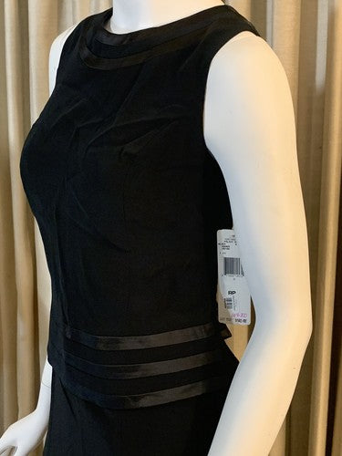 Jones New York Evening Petite Black Maxi Peplum Sheath Cocktail Dress MSRP $182