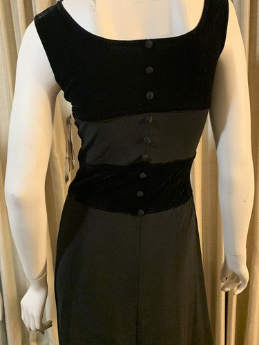 SCOTT McCLINTOK BLACK Nylon Cocktail Evening Formal Skirt Dress VTG NWT $118