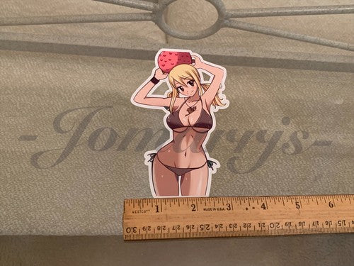 Fairy Tail - Anime - Lucy Heartfilia b. Bikini Sun Fun Sticker Vinyl Decal Sign