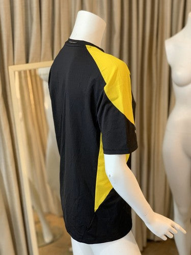 NWT LAYER 8 Black & Yellow Exercise Fitness Running Wicking Active Shirt Small