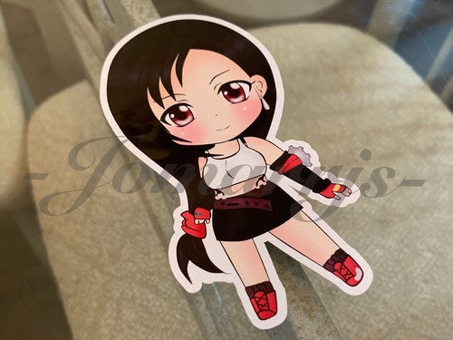 Final Fantasy - Anime - Tifa Lockhart Chibi Custom Sticker Decals #1 ff7 vii