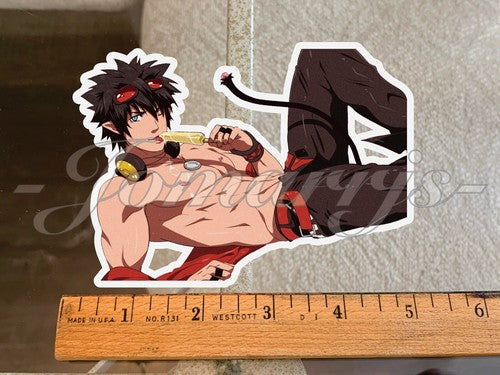Mad World Anime Mekkun Pinup Guy Sticker man sexy ecchi manga gay pride lewd boy