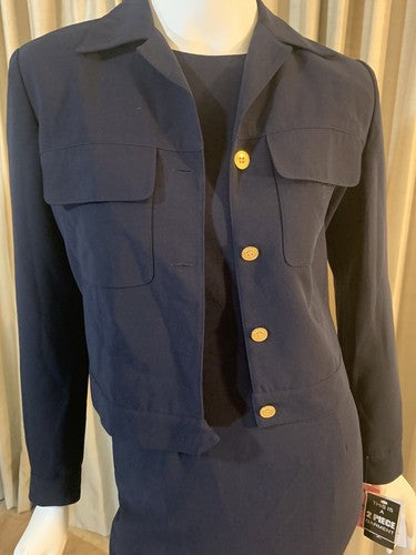 David Warren New York Women’s Navy Blue Dress & Jacket 2 Pc Set Sz 6 MSRP $158
