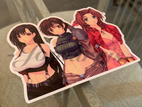 Final Fantasy 7 Anime Tifa Yuffie & Aerith Custom Sticker Decal Vinyl FF7 xii