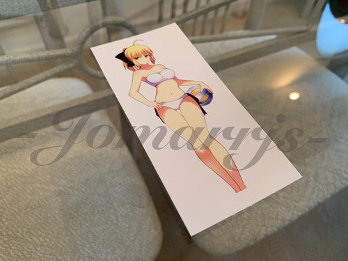 Fate - Anime - Artoria Pendragon Saber Bikini Sun Fun Vinyl Sticker manga laptop
