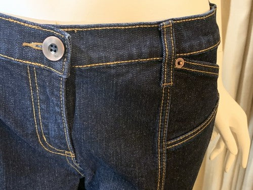 Philippe Adec Women’s Designer Indigo Blue Denim Jeans Pants Sz 6 Ankle Zip NWT