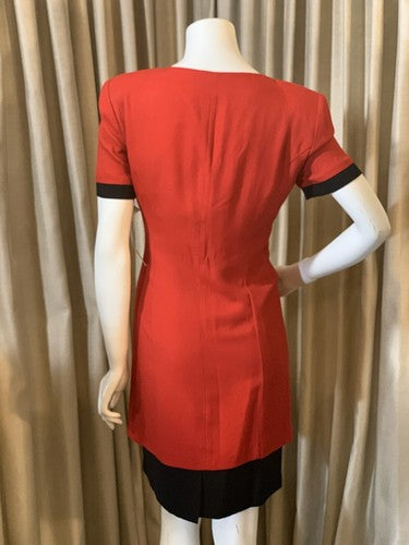 Lois Snyder Dani Max Women’s Zip Up Dress Skirt Red Black Business Sz 6 MSRP $88
