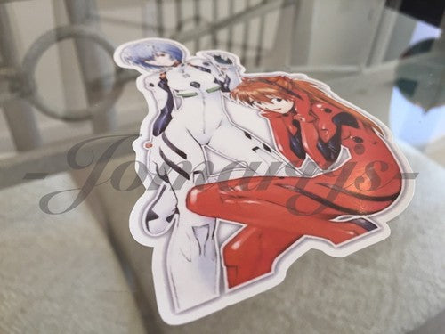 Neon Genesis Evangelion Anime Rei Ayanami & Asuka Langley Sticker Decal shinji