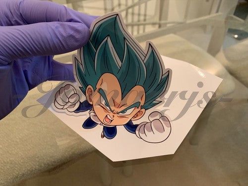 Dragon Ball Z Vegeta (g.) Blue Chibi Sticker Vinyl Sign Comic DBZ super saiyans