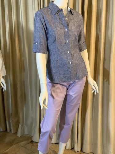 Jones New York Womens Sz 6 Purple Curvy Capri Cropped Slim Jeans Lycra Stretch