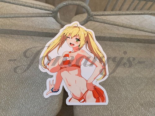 Fate - Anime - Nero Claudius Red Saber “Wink” Bikini Sun Fun Vinyl Sticker manga