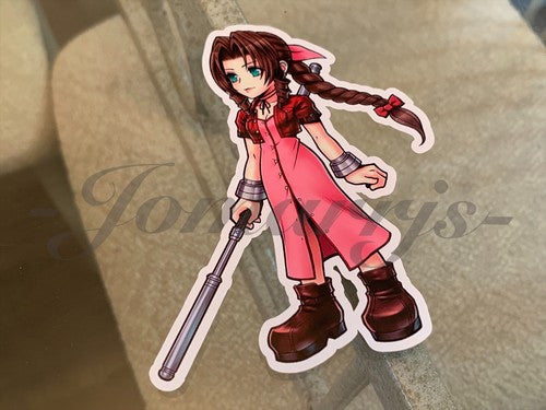 Final Fantasy - Anime - Aerith Gainsborou Chibi Custom Sticker Decals #2 ff7