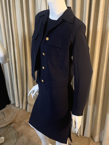 David Warren New York Women’s Navy Blue Dress & Jacket 2 Pc Set Sz 6 MSRP $158